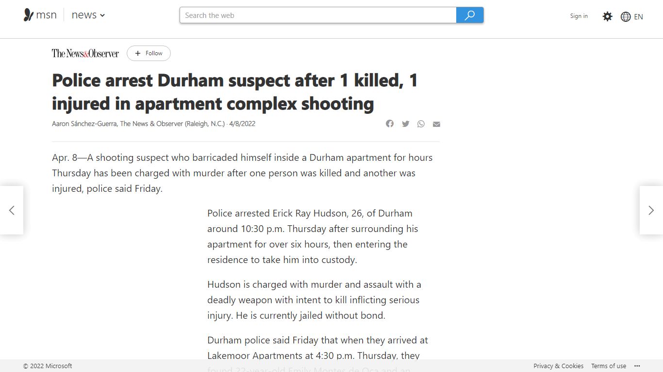 Police arrest Durham suspect after 1 killed, 1 injured in apartment ...